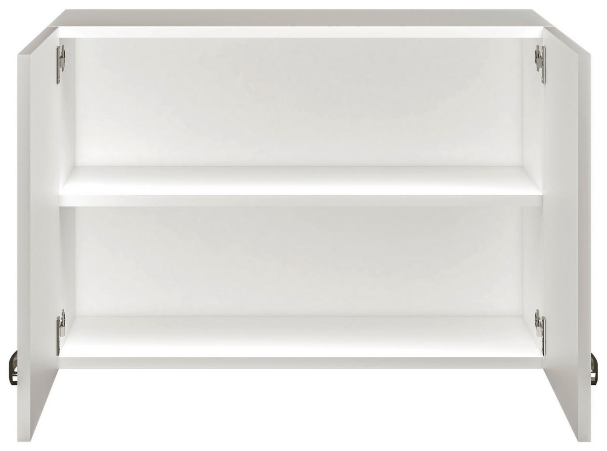KÜCHENOBERSCHRANK 80/54,8/32 cm  in Weiß, Weiß Hochglanz  - Edelstahlfarben/Weiß Hochglanz, MODERN, Holzwerkstoff/Metall (80/54,8/32cm) - FlexWell