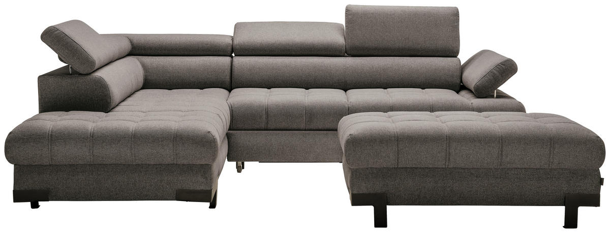 HÖRNSOFFA i vävt tyg mörkbrun  - svart/mörkbrun, Design, metall/textil (223/263cm) - Livetastic