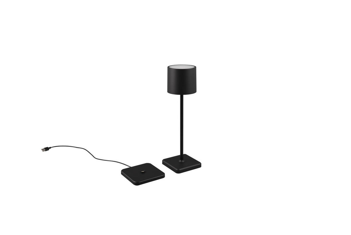 AKKU-TISCHLEUCHTE - Schwarz, Konventionell, Kunststoff (12,5/38cm)
