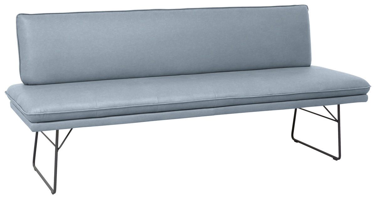 SITZBANK in Metall, Textil Blau, Schwarz  - Blau/Schwarz, Design, Textil/Metall (195/87/65cm) - Dieter Knoll