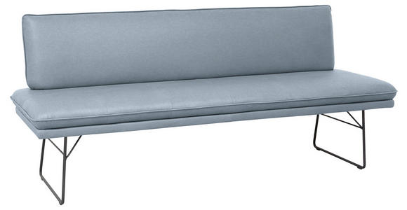 SITZBANK in Metall, Textil Blau, Schwarz  - Blau/Schwarz, Design, Textil/Metall (195/87/65cm) - Dieter Knoll