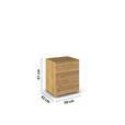 NACHTSCHRANK 50/61/42 cm  - Eichefarben/Silberfarben, Design, Holzwerkstoff/Metall (50/61/42cm) - Novel