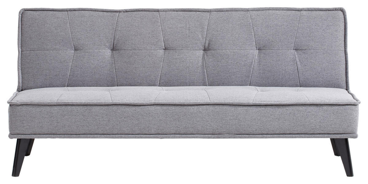 SCHLAFSOFA in Webstoff Grau  - Schwarz/Grau, Design, Holz/Textil (181/91/82cm) - Livetastic