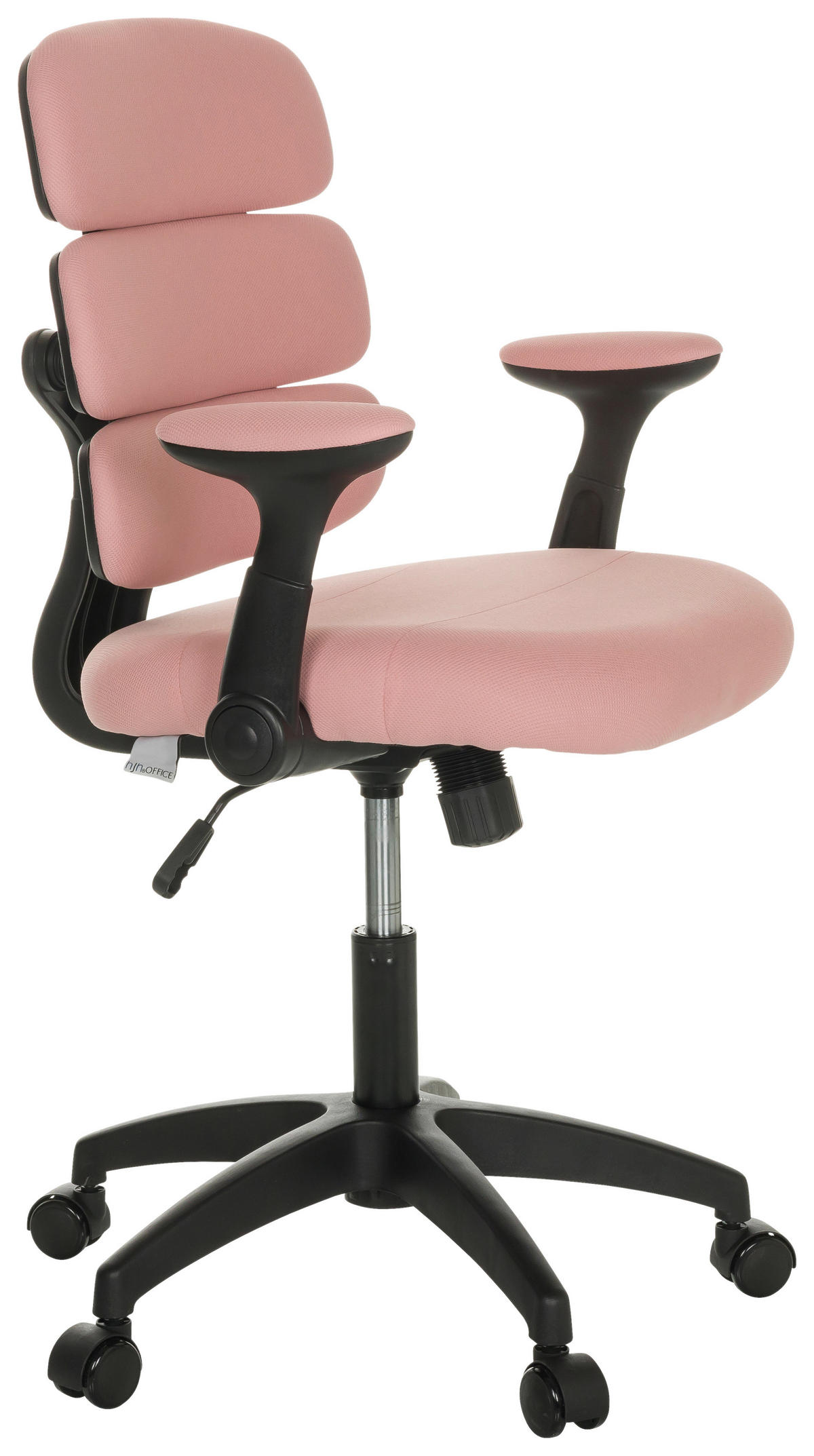 OTOČNÁ ŽIDLE PRO MLÁDEŽ, růžová - růžová/černá, Basics, textil/plast (62/86-97/62cm) - MID.YOU