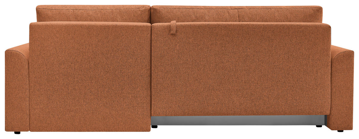 ECKSOFA KIMMY Rostfarben Flachgewebe Zierkissen, Rückenkissen, Bettkasten  - Rostfarben/Schwarz, Design, Kunststoff/Textil (233/146cm) - P & B