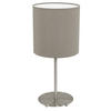 TISCHLEUCHTE Pasteri 18/40 cm   - Taupe/Nickelfarben, KONVENTIONELL, Textil/Metall (18/40cm) - Eglo