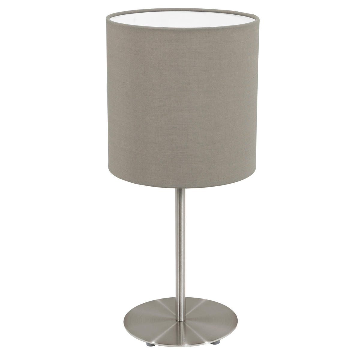 TISCHLEUCHTE Pasteri 18/40 cm   - Taupe/Nickelfarben, KONVENTIONELL, Textil/Metall (18/40cm) - Eglo