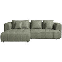 ECKSOFA Webstoff Khaki  - Khaki/Schwarz, Design, Kunststoff/Textil (188/288cm) - Welnova