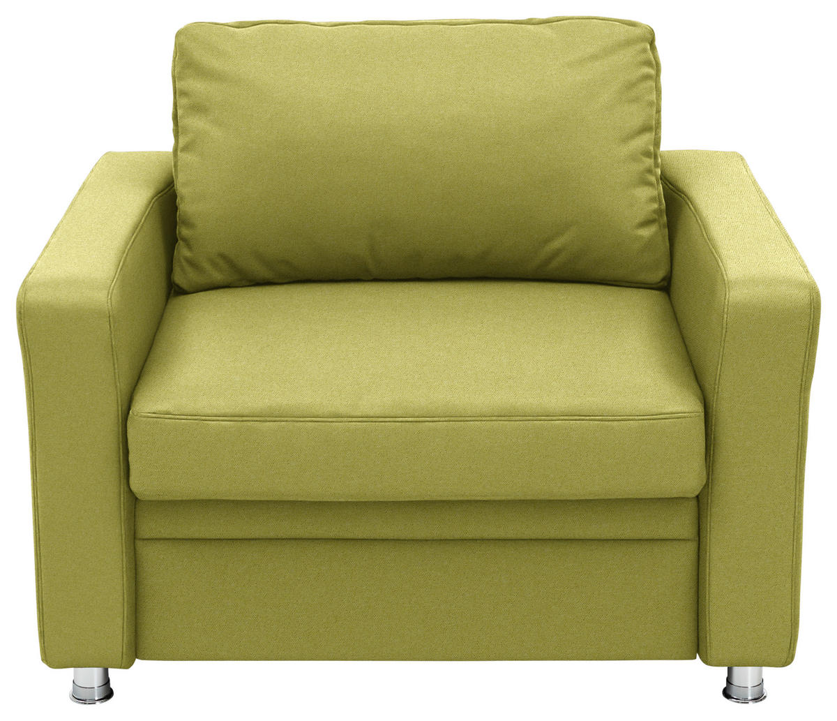 SCHLAFSESSEL Chenille Limette  - Limette/Alufarben, Konventionell, Textil/Metall (106/90/100cm) - Beldomo Style