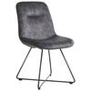 STUHL  in Edelstahl Velours Metall, Textil  - Schwarz/Grau, Basics, Textil/Metall (51/89/61cm) - Celina Home