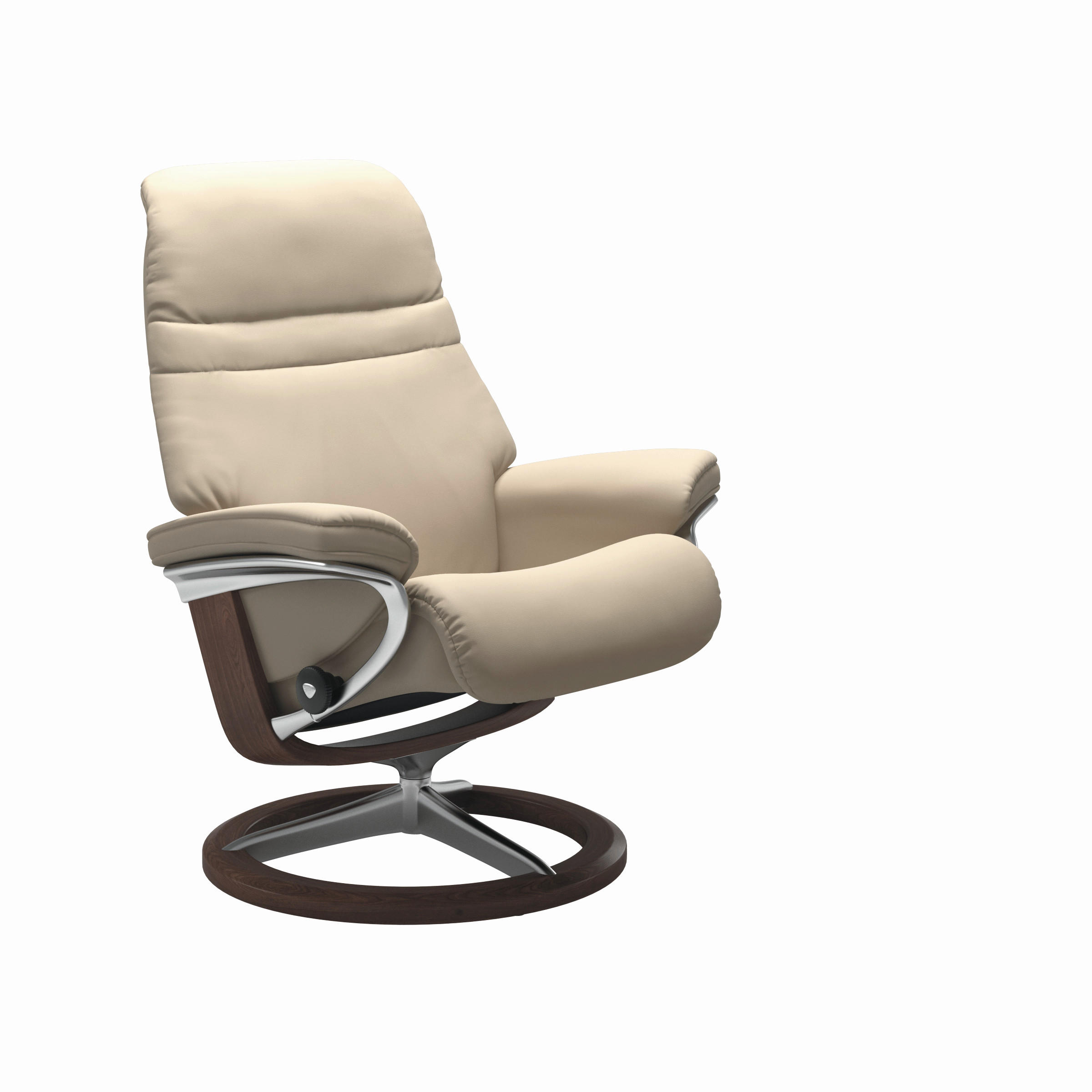 RELAXSESSEL SUNRISE Echtleder Relaxfunktion    - Beige/Walnussfarben, KONVENTIONELL, Leder/Holz (83/105/74cm) - Stressless