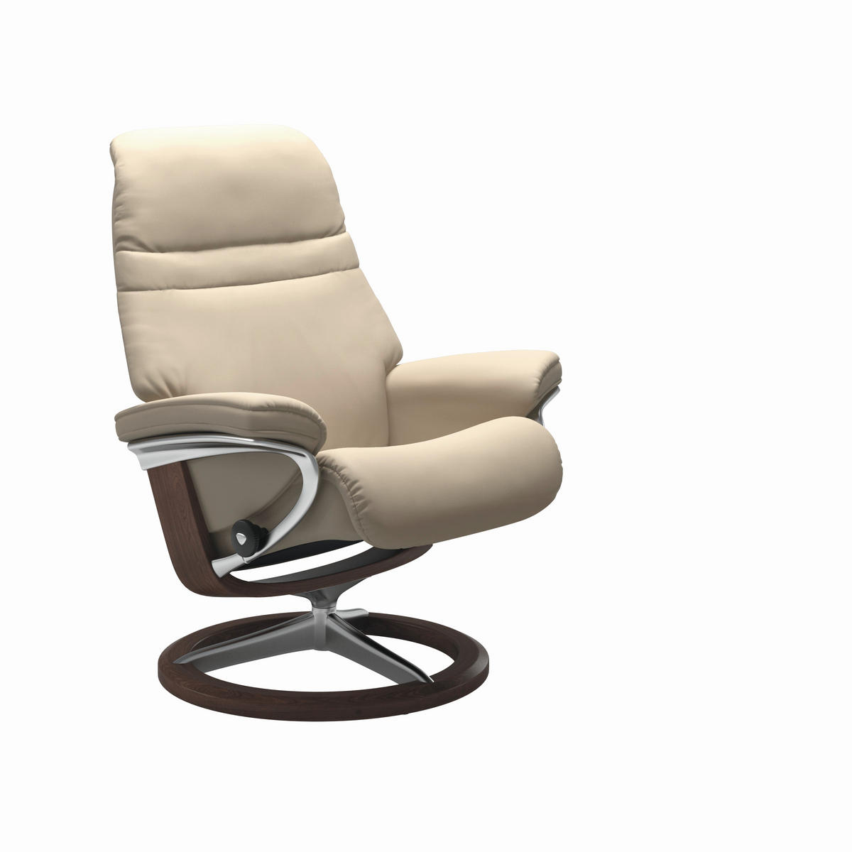 RELAXSESSEL in Holz, Leder Alufarben, Beige, Walnussfarben  - Beige/Walnussfarben, KONVENTIONELL, Leder/Holz (83/105/74cm) - Stressless