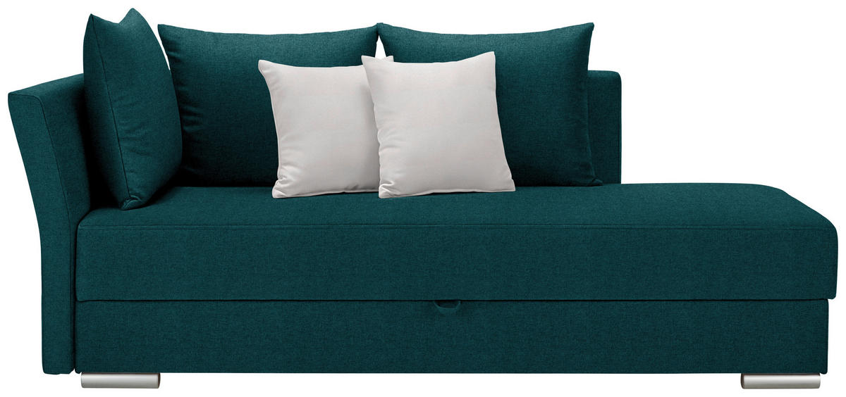 LIEGE  in Webstoff Türkis  - Türkis/Chromfarben, Design, Kunststoff/Textil (220/93/100cm) - Xora