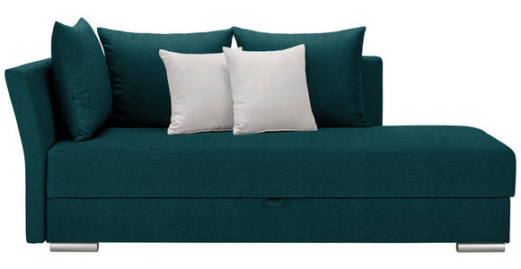 LIEGE  in Webstoff Türkis  - Türkis/Chromfarben, Design, Kunststoff/Textil (220/93/100cm) - Xora