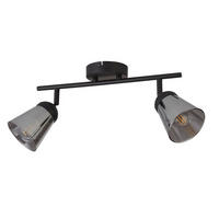 DECKENSTRAHLER Mega 50/25/13 cm  - Schwarz, Basics, Glas/Metall (50/25/13cm) - Searchlight