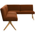 ECKBANK 238/172 cm Webstoff Haselnussfarben Eiche vollmassiv   - Eichefarben/Haselnussfarben, KONVENTIONELL, Holz/Textil (238/172cm) - Linea Natura
