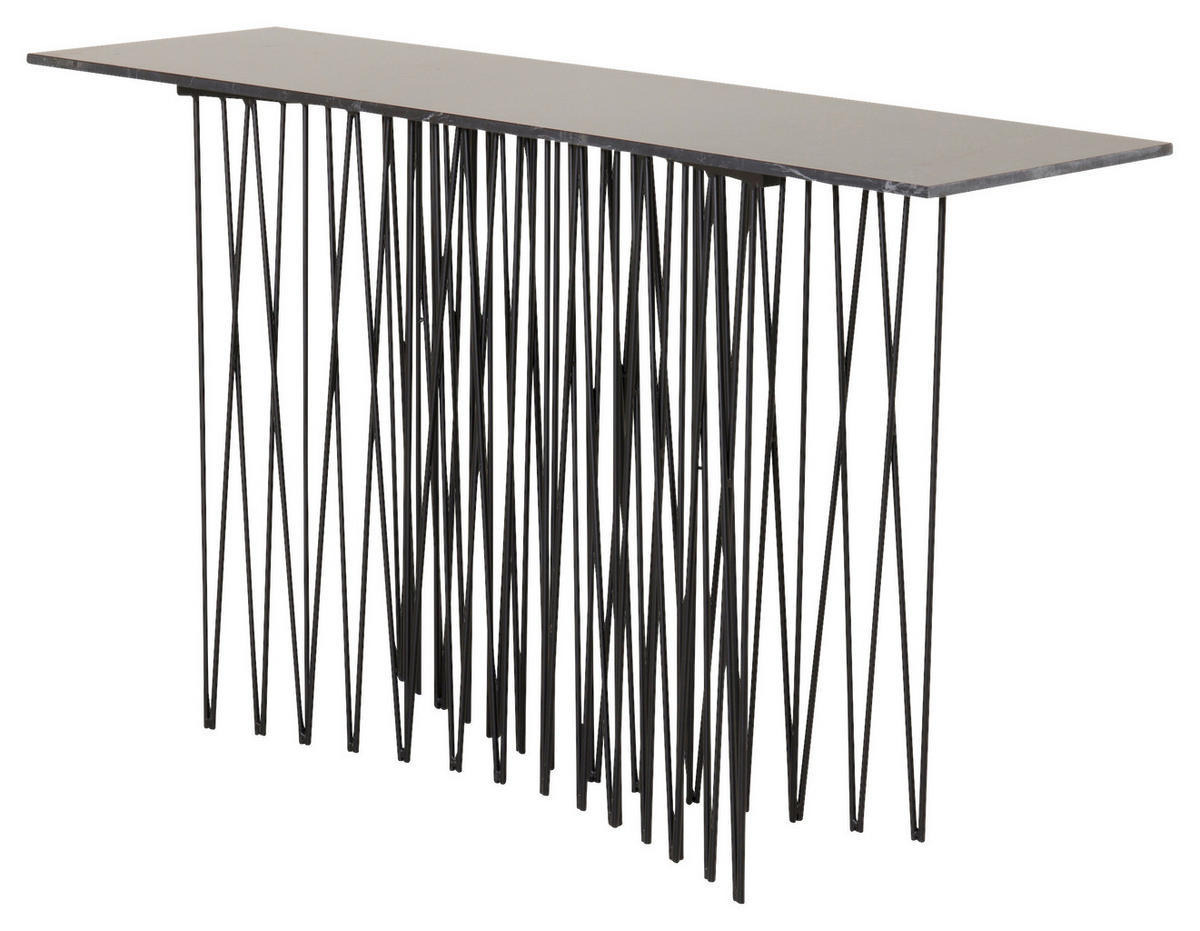 BEISTELLTISCH 130/37/74 cm Schwarz rechteckig  - Schwarz, Design, Glas/Metall (130/37/74cm) - Livetastic