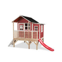 SPIELHAUS  - Rot, KONVENTIONELL, Holz (322/190/215cm) - EXIT Toys