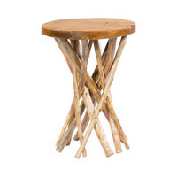 ODKLÁDACÍ STOLEK, teakové dřevo, čiré - čiré, Natur, dřevo (40/55/40cm)