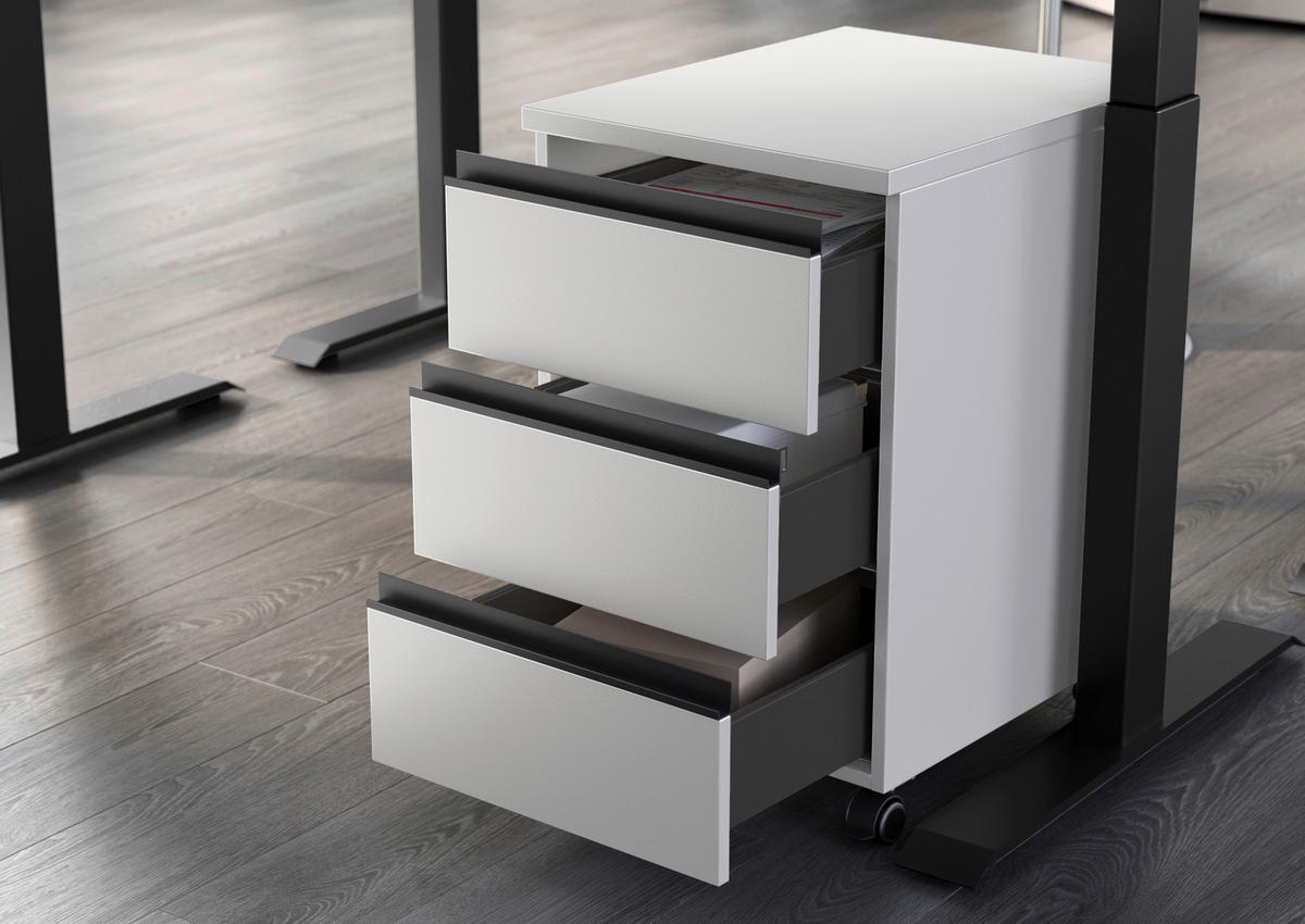 ROLLCONTAINER Kaschmir  - Kaschmir/Schwarz, MODERN, Holzwerkstoff/Kunststoff (40/63/50cm) - Germania