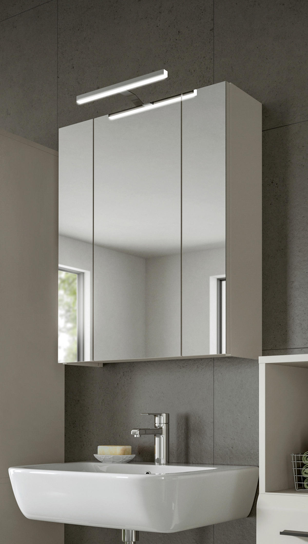 SPIEGELSCHRANK 60/70/18 cm  - Kaschmir, Trend, Glas/Holzwerkstoff (60/70/18cm) - MID.YOU