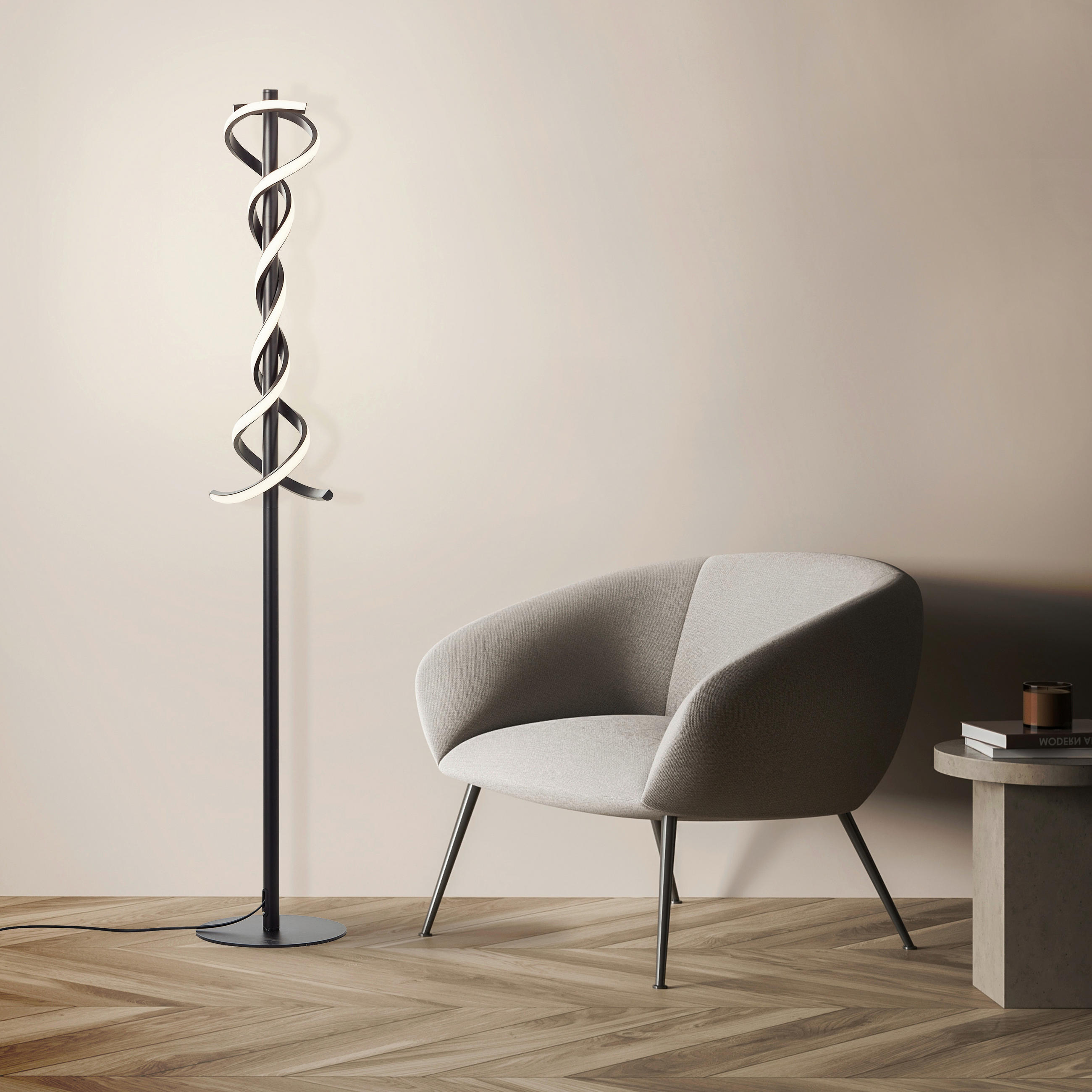 LED-STEHLEUCHTE - Schwarz, Design, Kunststoff/Metall (23/127,9cm) - Brilliant