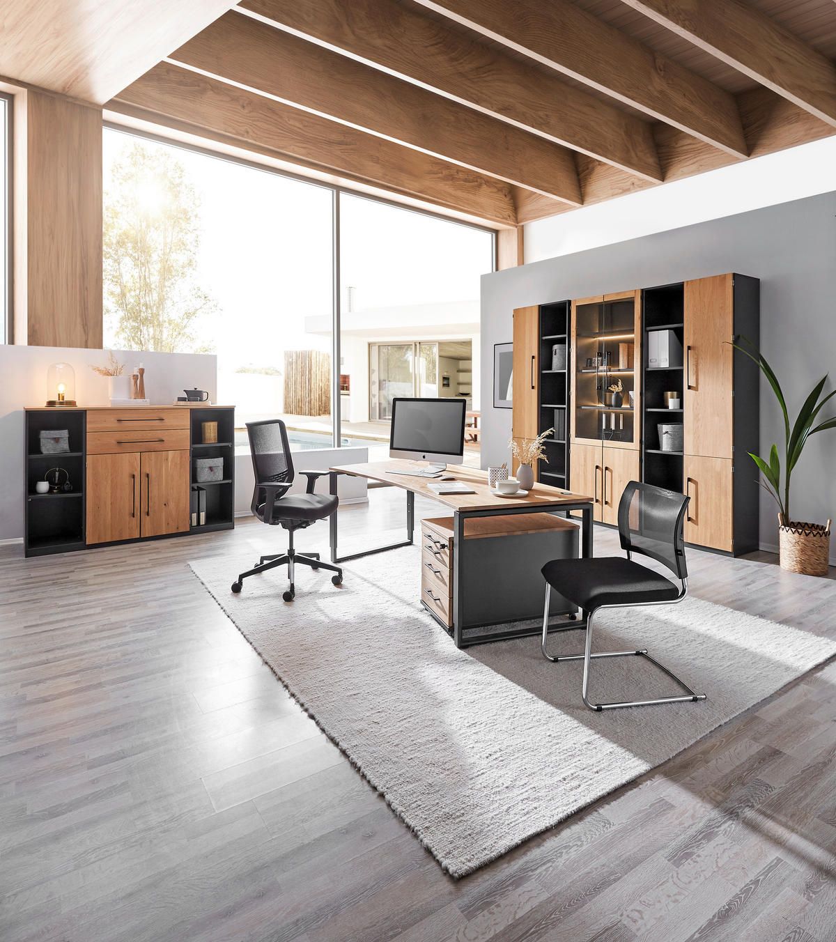 DREHSTUHL Netzbespannung, Flachgewebe Schwarz  - Schwarz, Design, Kunststoff/Textil (72/98 - 109/72cm) - Dauphin