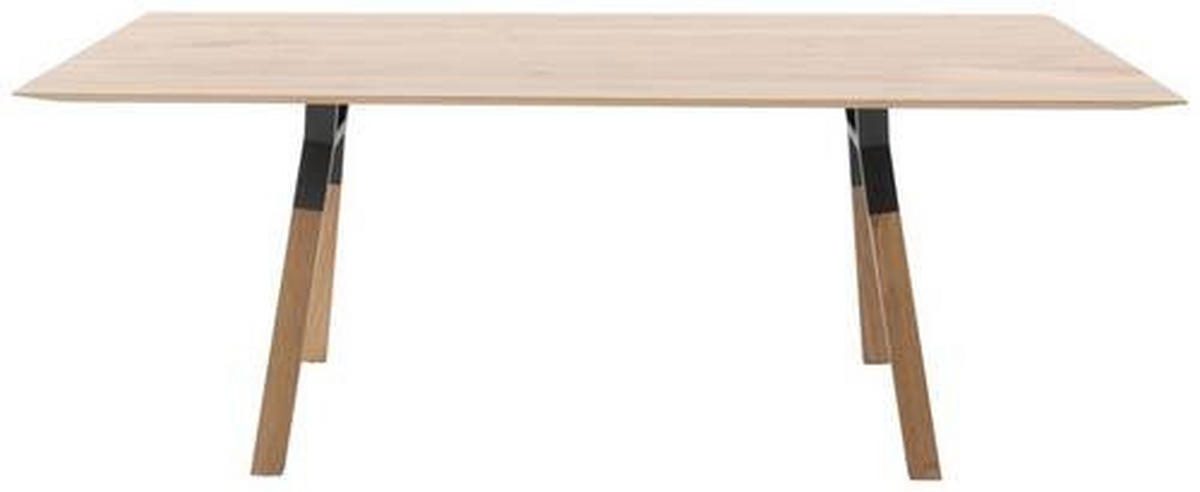 ESSTISCH Asteiche massiv rechteckig Eichefarben  - Eichefarben/Anthrazit, Design, Holz/Metall (200/100/77cm) - Bert Plantagie