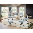 ECKBANK 243/163 cm Webstoff Schwarz, Eichefarben, Hellblau Eiche massiv Metall   - Eichefarben/Schwarz, Design, Holz/Textil (243/163cm) - Voleo