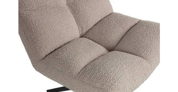 SESSEL Bouclé Sandfarben    - Sandfarben/Schwarz, Design, Textil/Metall (75/80/75cm) - Ambia Home