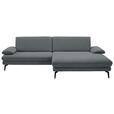 ECKSOFA  in Chenille, Flachgewebe Dunkelgrau  284/180 cm  - Dunkelgrau/Schwarz, Design, Textil/Metall (284/180cm) - Dieter Knoll