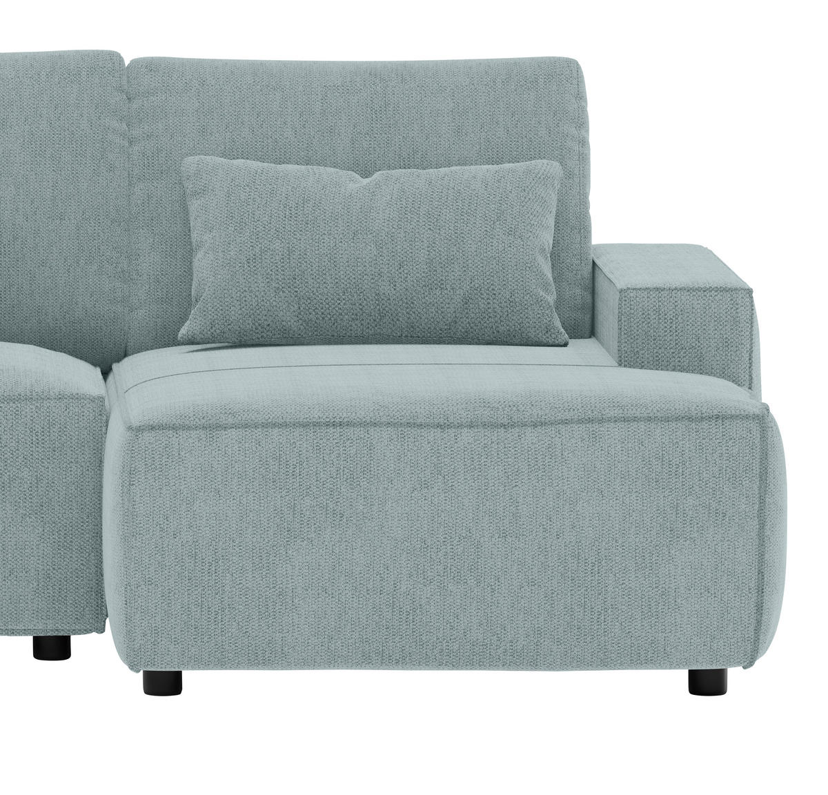 ECKSCHLAFSOFA  mit seitenverkehrt erhältlich, Rücken echt Chenille Mintgrün  - Schwarz/Mintgrün, MODERN, Kunststoff/Textil (247/154cm) - Livetastic