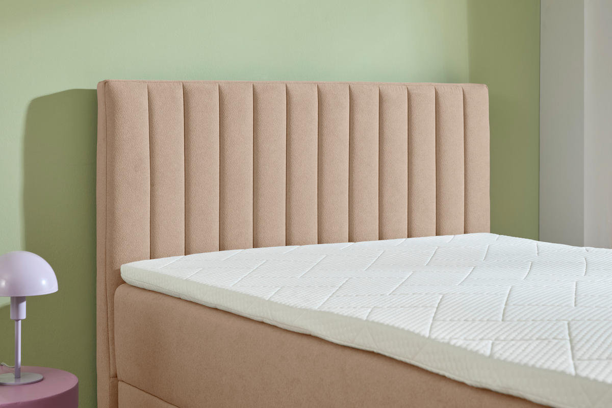 BOXBETT 120/200 cm  in Beige  - Beige/Schwarz, KONVENTIONELL, Kunststoff/Textil (120/200cm) - Boxxx