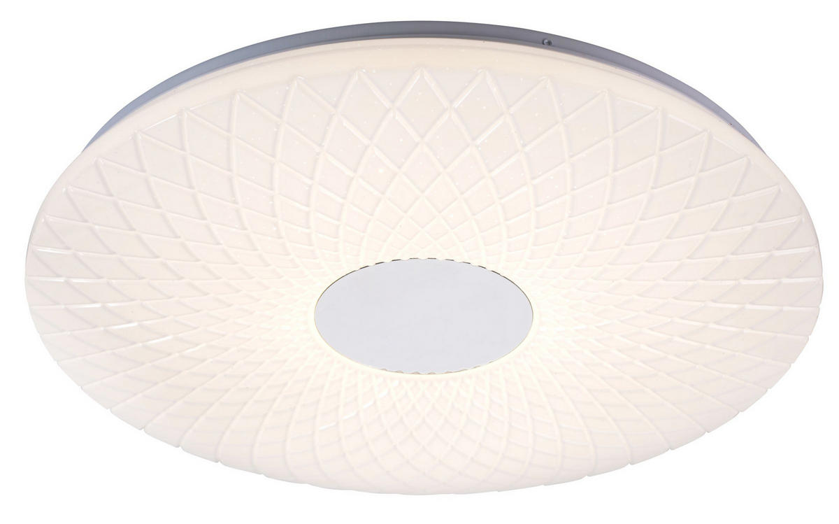 LED PLAFONJERA - bela, Lajfstajl, metal/plastika (48/6,5cm) - Novel