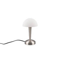 TISCHLEUCHTE - Weiss/Nickelfarben, Basics, Glas/Metall (15/26,5cm)