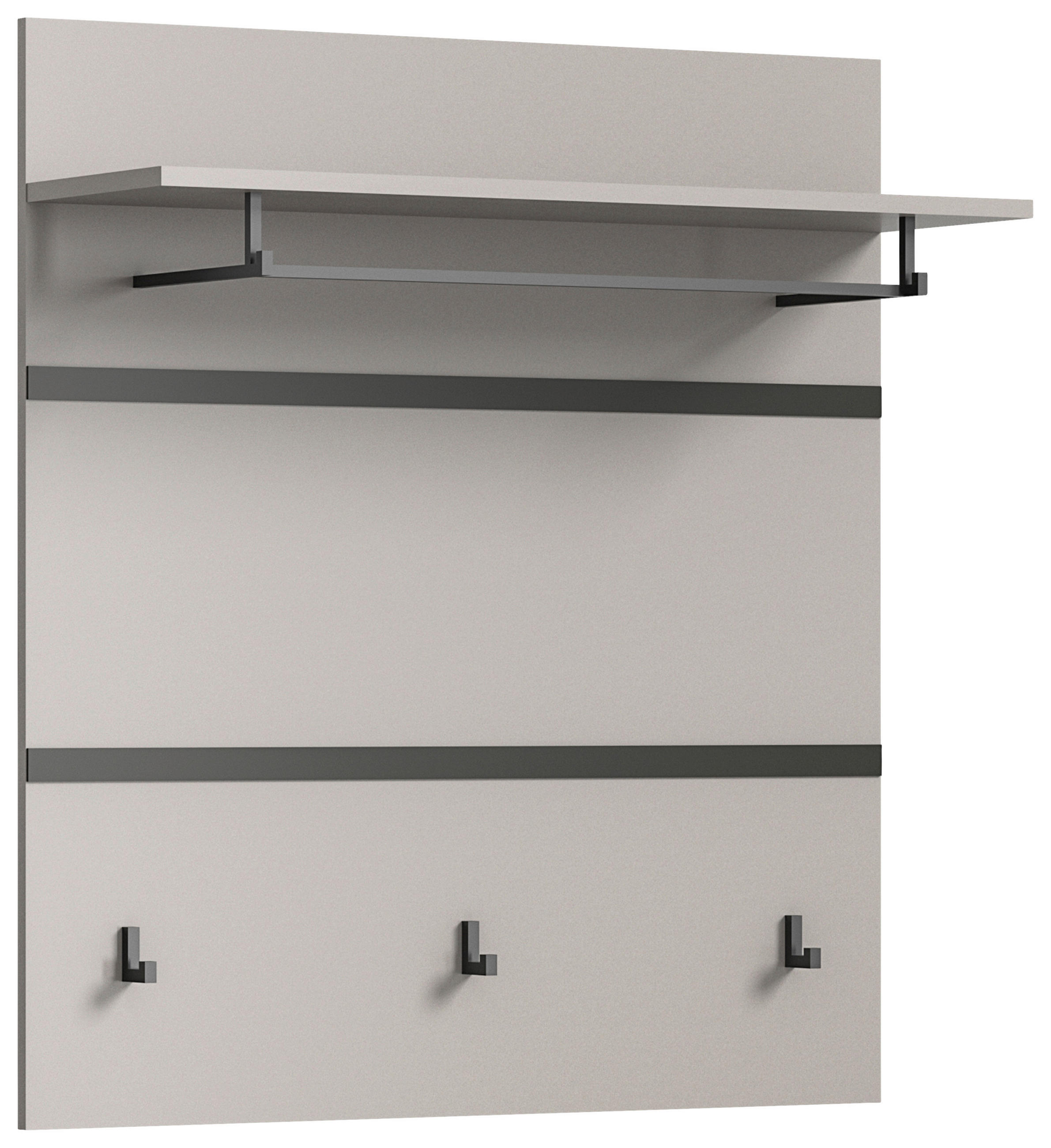 GARDEROBENPANEEL  in 85/93/25 cm  - Schwarz/Grau, Design, Holzwerkstoff (85/93/25cm) - Xora