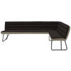 ECKBANK in Metall, Textil Greige, Anthrazit, Edelstahlfarben  - Edelstahlfarben/Greige, Design, Textil/Metall (274/184cm) - Dieter Knoll