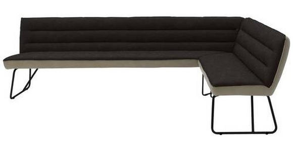 ECKBANK 304/184 cm in Anthrazit, Edelstahlfarben, Greige - Edelstahlfarben/Greige, Design, Textil/Metall (304/184cm) - Dieter Knoll
