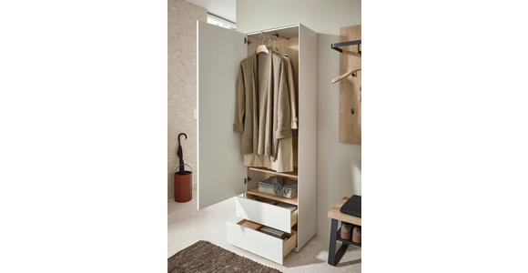 GARDEROBENSCHRANK  in 60/196/39 cm  - Weiß, Design, Holz (60/196/39cm) - Johann Jakob