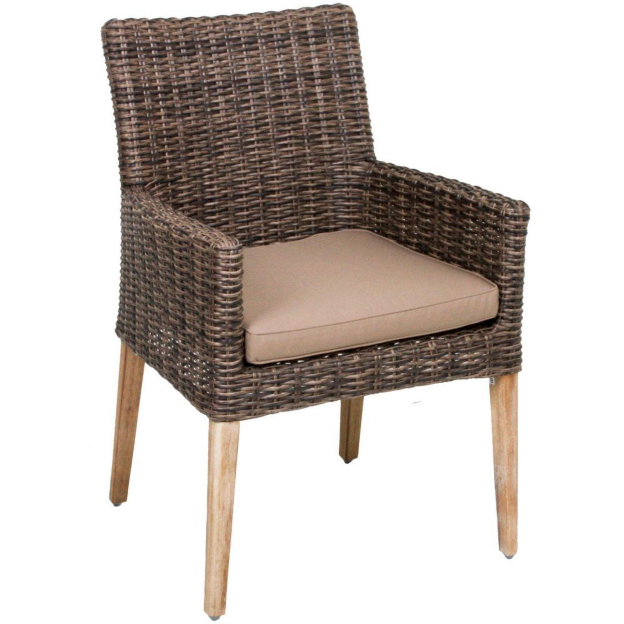 GARTENSTUHL-SET Akazie Aluminium Schwarz, Akaziefarben, Beige  - Hellbraun/Beige, Basics, Holz/Kunststoff (60/89/60cm) - Gardenson