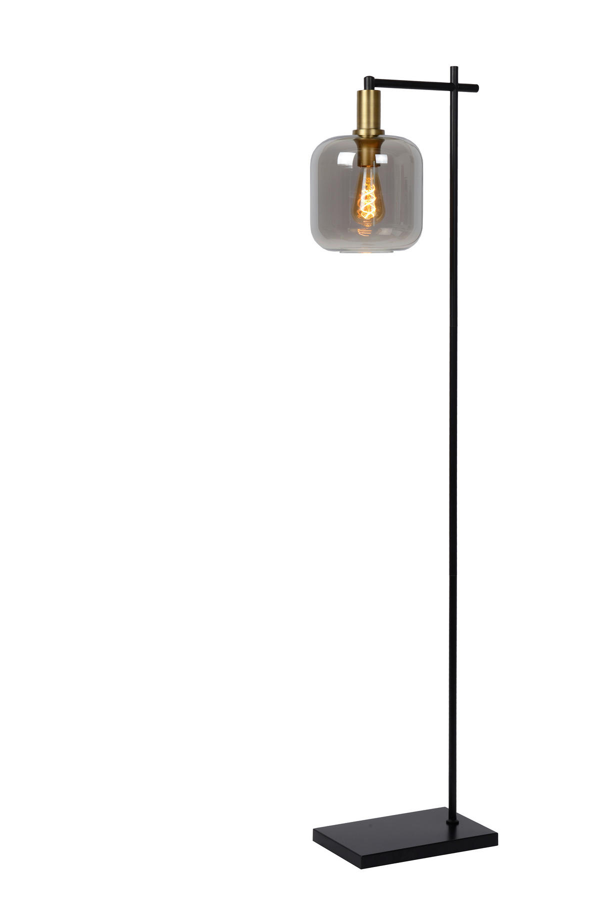 STEHLEUCHTE - Hellgrau/Schwarz, Design, Glas/Metall (35.5/31/150cm) - Lucide