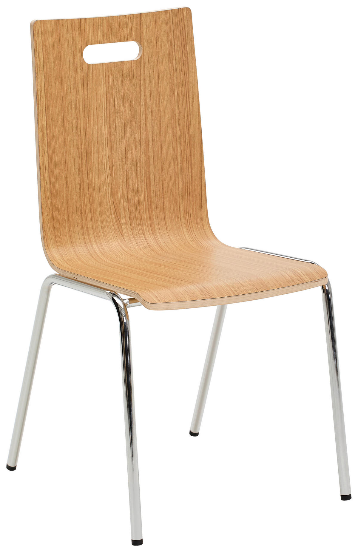 BESUCHERSTUHL  in Eichefarben, Chromfarben  - Chromfarben/Eichefarben, Basics, Holz/Metall (37/87/50cm) - Carryhome