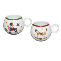 KÁVÉSBÖGRE 430 ml  - piros/zöld, Konventionell, kerámia (430ml) - X-Mas