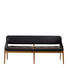 SITZBANK IN KERNEICHE Flachgewebe Echtleder Kerneiche massiv Dunkelgrau, Eichefarben, Schwarz - Dunkelgrau/Eichefarben, Design, Leder/Holz (180/81/55cm) - Valnatura