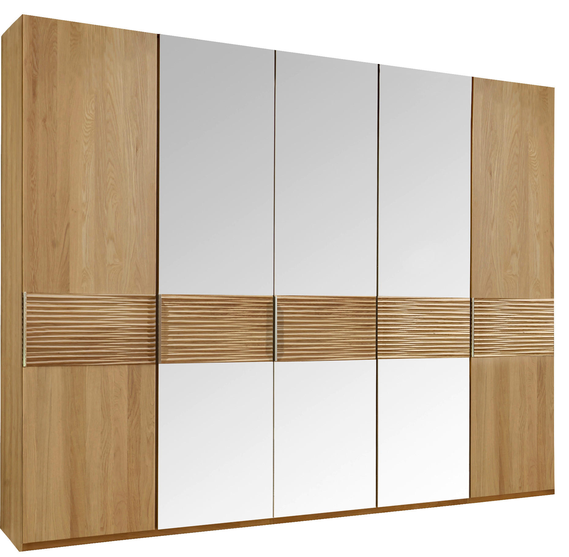 SKRIŇA S OTOČNÝMI DVERAMI, dub, farby duba, 250/216/58 cm - farby duba/farby hliníka, Design, kov/drevo (250/216/58cm) - Dieter Knoll