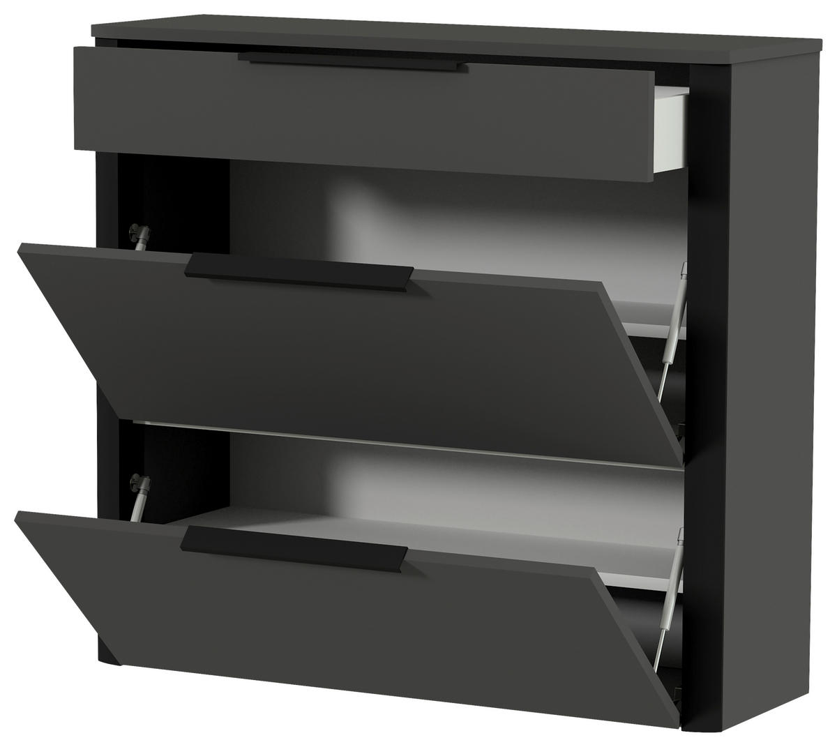 GARDEROBE 3-teilig  in 150/191/34 cm  - Anthrazit/Schwarz, Design, Glas/Holzwerkstoff (150/191/34cm) - Dieter Knoll
