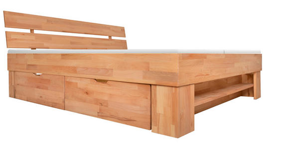 BETT 180/200 cm,  in Kernbuche,  - Kernbuche, Natur, Holz (180/200cm) - Carryhome