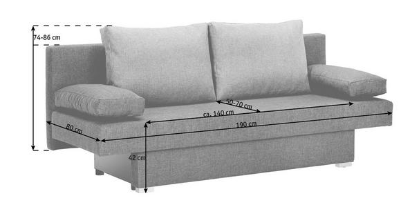 SCHLAFSOFA in Webstoff Grau, Dunkelgrau  - Dunkelgrau/Alufarben, Design, Kunststoff/Textil (190/74-86/80cm) - Carryhome