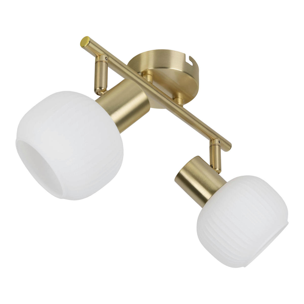 DECKENSTRAHLER LEARTA 25/10/18,5 cm   - Messingfarben/Weiß, LIFESTYLE, Glas/Metall (25/10/18,5cm) - Näve