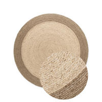 JUTETEPPICH  Wohnzimmer 100 cm Looma Creme, Greige rund  - Greige/Creme, Basics, Textil (100cm) - Hanse Home
